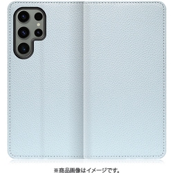 Galaxy S23 Ultra用 本革スマホケース スタンド機能＆カードポケット付き スカイブルー WORK47GX-BU-GS23U