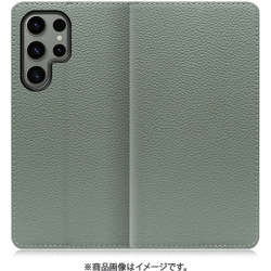 Galaxy S23 Ultra用 本革スマホケース スタンド機能＆カードポケット付き ダルグリーン WORK47GX-DG-GS23U
