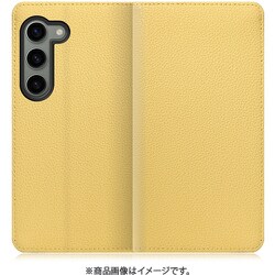 Galaxy S23用 本革スマホケース スタンド機能＆カードポケット付き ジャスミンイエロー WORK47GX-YL-GS23