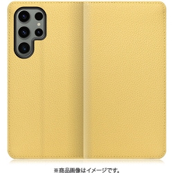 Galaxy S23 Ultra用 本革スマホケース スタンド機能＆カードポケット付き ジャスミンイエロー WORK47GX-YL-GS23U
