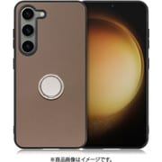 Galaxy S23用 本革スマホケース スタンド機能&ストラップホール付き ラテブラウン WORK48GX-BN-GS23