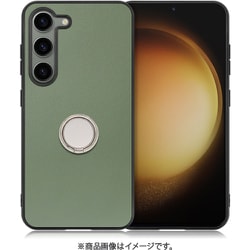 Galaxy S23用 本革スマホケース スタンド機能＆ストラップホール付き ホーリーグリーン WORK48GX-GN-GS23
