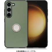 Galaxy S23用 本革スマホケース スタンド機能&ストラップホール付き ホーリーグリーン WORK48GX-GN-GS23
