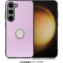 Galaxy S23用 本革スマホケース スタンド機能＆ストラップホール付き ラベンダーパープル WORK48GX-PL-GS23