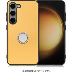 Galaxy S23用 本革スマホケース スタンド機能＆ストラップホール付き イエローベージュ WORK48GX-YL-GS23