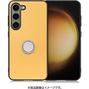 Galaxy S23用 本革スマホケース スタンド機能&ストラップホール付き イエローベージュ WORK48GX-YL-GS23