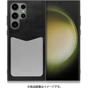 Galaxy S23 Ultra用 PUレザースマホケース ストラップホール&カードポケット付き ブラックグレー WORK49GX-BKGY-GS23U