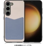 Galaxy S23用 PUレザースマホケース ストラップホール&カードポケット付き グレーブルー WORK49GX-GYBU-GS23