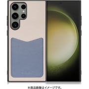 Galaxy S23 Ultra用 PUレザースマホケース ストラップホール&カードポケット付き グレーブルー WORK49GX-GYBU-GS23U