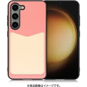 Galaxy S23用 PUレザースマホケース ストラップホール&カードポケット付き ピンククリーム WORK49GX-PKCM-GS23