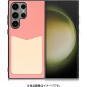 Galaxy S23 Ultra用 PUレザースマホケース ストラップホール&カードポケット付き ピンククリーム WORK49GX-PKCM-GS23U