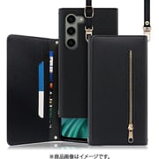 Galaxy S23用 クラッチバッグ型スマホショルダーケース ロングストラップ&カードポケット付き ブラック WORK50GX-BK-GS23