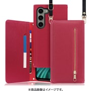 Galaxy S23用 クラッチバッグ型スマホショルダーケース ロングストラップ&カードポケット付き ダスティローズ WORK50GX-RS-GS23