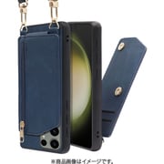 Galaxy S23 Ultra用 背面型スマホショルダーケース ロングストラップ&カードポケット付き クラシックブルー WORK54GX-BU-GS23U