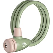 シリンダーワイヤーロック GOOD LOCK!(グッドロック) 900mm シリンダーキー2本付 回転式シャッター装備 ヨモギグリーン