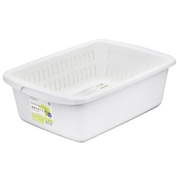 水切りカゴ M ホワイト 幅29×奥行40×高さ14cm K-1658 WH 日本製 K-1658 WH