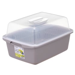 水切りカゴ M フード 箸立て付き ベージュグレイ 幅29.5×奥行40.5×高さ23cm K-1658 FBG 日本製 K-1658 FBG