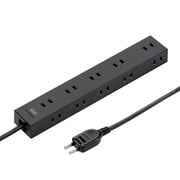 電源タップ 10個口 5m 強力マグネット ほこりシャッター付き ACアダプタ対応 折りたたみ式プラグ ブラック TAP-2210-5BK