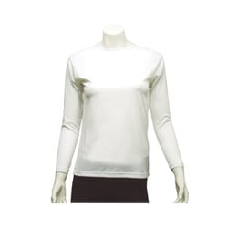 レディース ベーシック長袖シャツ LL 白 9010-L