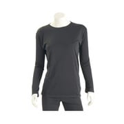 レディース ベーシック長袖シャツ L 黒 9010-L