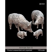 Man35151 1/35 ミニチュア 動物セット43 イノシシの親子 [組立式プラスチックモデル]