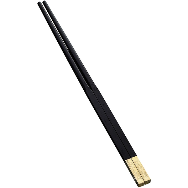 燕舞 黒壇箸 龍 金キャップ 先太タイプ 454149