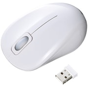 マウス ワイヤレス 無線 静音 小型 ブルーLED レシーバー収納 左右対称 抗菌 3ボタン 2.4GHz ホワイト MA-WBSK315W