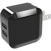 USB AC充電器 GH-ACU2H USB-A×2 スマートIC搭載 2.4A 可変式プラグ採用 ブラック GH-ACU2H-BK
