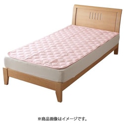 裏面滑り止め付き 敷パッド パッと置くだけ ズレにくい OKIPPA（オキッパ） 通年使える タオル地 シングルサイズ（約100×205cm） ピンク SP10205F-16