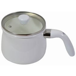 ビアンコ クックポット マルチポット ホーロー 16cm 2.0L ガラス蓋付 IH対応 鍋 片手鍋 ホワイト HB-6906