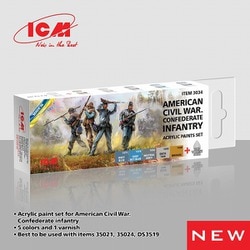ICM 3034 アメリカ南北戦争 南軍歩兵用 アクリル塗料セット [プラモデル用塗料]