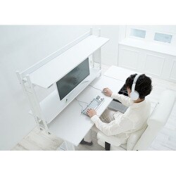 BHS-1200H バウヒュッテ Bauhutte デスクラック BHS-1200HN-BK デスクラック2 バウヒュッテ 本体幅1210mm奥行