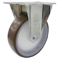 ユーエイ キャスター固定車 径100ウレタン車輪 ベアリング入 ER-100UHF