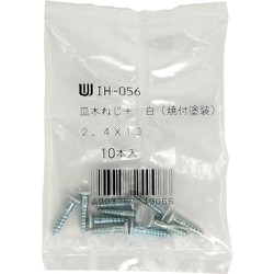 IH-056 [WAKI カラー木ネジ 白 IH-056 2.4×13 10本入り]