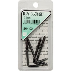 WAKI 鉄ブロンズ洋折釘 SH-102 28mm 4本入り SH-102