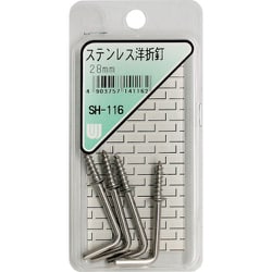 WAKI ステンレス洋折釘 SH-116 28mm 4本入り SH-116