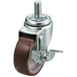 ユーエイ ねじ込みキャスターS付自在車 75径ウレタン車輪B入P1.75 ST-75UHFDS-M12-35