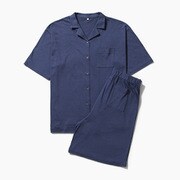 コットンモダール半袖パジャマ レディース ライトネイビー L 50083640