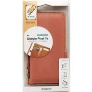 7493PXL7ABO [Google Pixel 7a用 ケース カバー 手帳型 カード入れ スタンド機能 ハンドストラップ付き コーラルピンク]