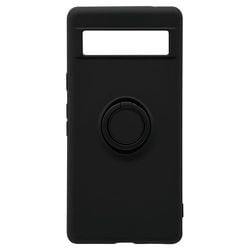 7501PXL7ATP [Google Pixel 7a用 ケース カバー ソフトケース TPU スマホリング付き 落下防止 スタンド ストラップホール ブラック]