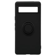 7501PXL7ATP [Google Pixel 7a用 ケース カバー ソフトケース TPU スマホリング付き 落下防止 スタンド ストラップホール ブラック]