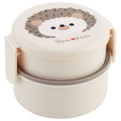 抗菌丸型弁当箱 2段 500ml Pompon’sハリネズミ ONWR1AG