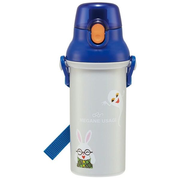 抗菌 直飲プラワンタッチボトル 480ml めがねうさぎ PSB5SANAG