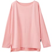 コンフォートクール サイドスリットロングスリーブ レディース リカバリーウェア 長袖シャツ ピンク 6994