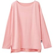 コンフォートクール サイドスリットロングスリーブ レディース リカバリーウェア 長袖シャツ ピンク 6994