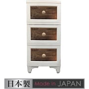 LB-300-ABR [lilou de coco ビンテージチェスト 3段 アンティークブラウン お客様組立品]