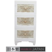 LB-300-AWH [lilou de coco ビンテージチェスト 3段 アンティークホワイト お客様組立品]