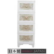 LB-400-AWH [lilou de coco ビンテージチェスト 4段 アンティークホワイト お客様組立品]