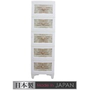 LB-500-AWH [lilou de coco ビンテージチェスト 5段 アンティークホワイト お客様組立品]