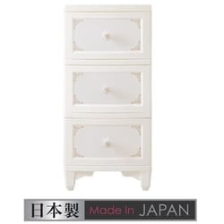 lilou de coco ドレスチェンジチェスト 3段 パールホワイト お客様組立品 DPC-03-PW
